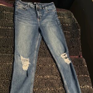 Blue Distressed Women's Jeans